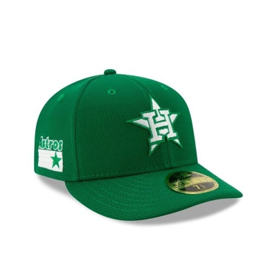 Green Houston Astros Hat - New Era MLB St Patricks Day Low Profile 59FIFTY Fitted Caps USA9361428